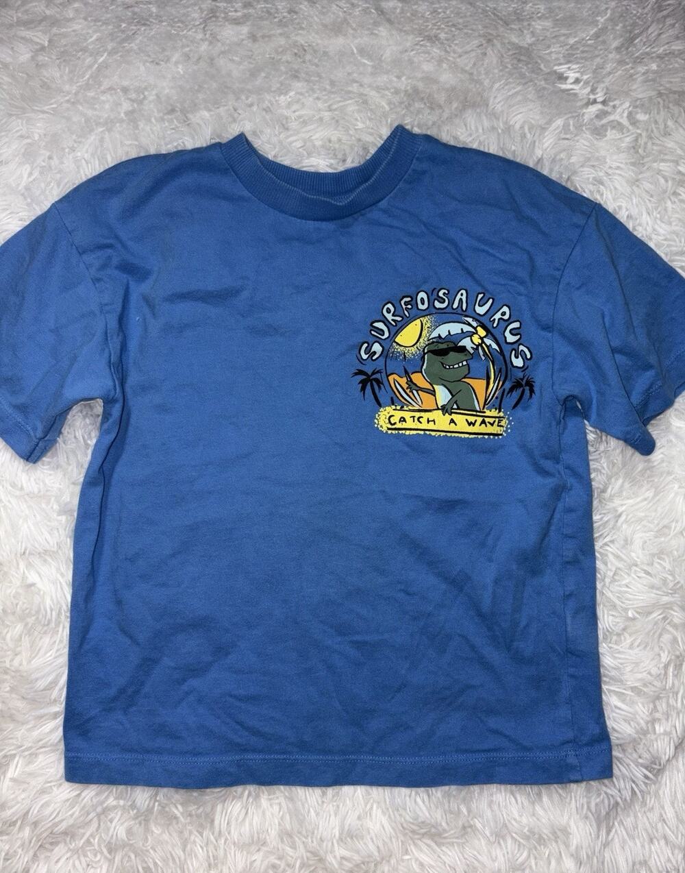 Next Boys Sz. 6 Blue “ Surf/ Dino Tee. Cute, Grt. Quality